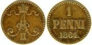 1 пенни 1864 года