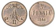 5 пенни 1866 года
