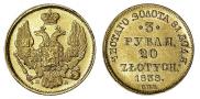 3 roubles - 20 złotych 1838 year