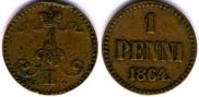 1 пенни 1864 года