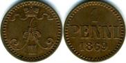 1 penni 1869 year