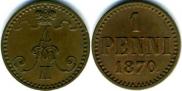 1 penni 1870 year