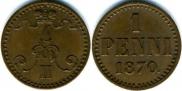 1 penni 1870 year