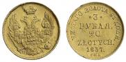 3 roubles - 20 złotych 1837 year