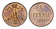 5 pennia 1889 year