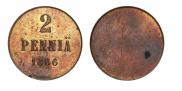 2 pennia 1866 year