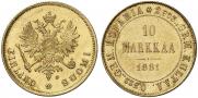 10 markkaa 1881 year