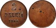2 pennia 1866 year