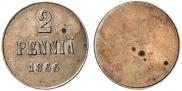 2 pennia 1866 year