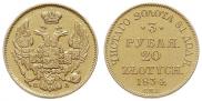 3 roubles - 20 złotych 1834 year