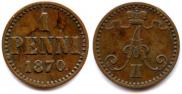 1 penni 1870 year