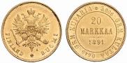 20 markkaa 1891 year