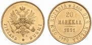 20 markkaa 1891 year