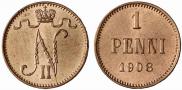1 penni 1908 year