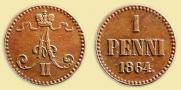 1 пенни 1864 года