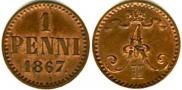 1 penni 1867 year