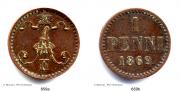 1 penni 1869 year