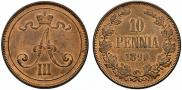 10 pennia 1890 year