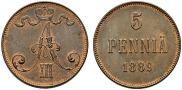 5 pennia 1889 year