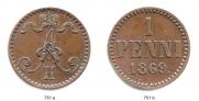 1 penni 1869 year