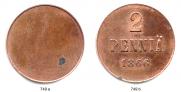 2 pennia 1866 year