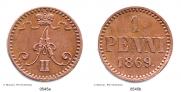 1 penni 1869 year