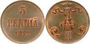 5 pennia 1892 year