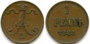 1 пенни 1884 года