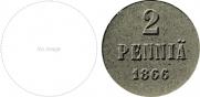 2 pennia 1866 year