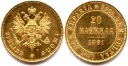 20 markkaa 1891 year