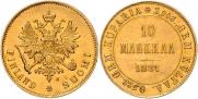 10 markkaa 1881 year