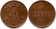 5 pennia 1889 year