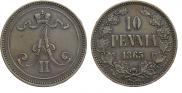 10 пенни 1865 года