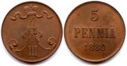 5 pennia 1889 year