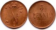 5 pennia 1901 year