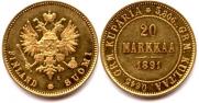 20 markkaa 1891 year