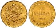 10 markkaa 1881 year