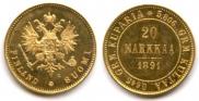 20 markkaa 1891 year