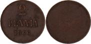 2 pennia 1866 year