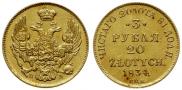 3 roubles - 20 złotych 1834 year