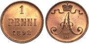 1 penni 1892 year