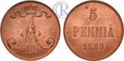 5 pennia 1889 year