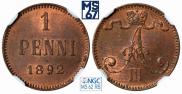 1 penni 1892 year