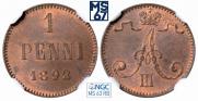 1 penni 1892 year