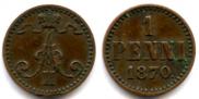 1 penni 1870 year