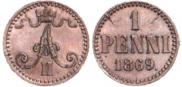 1 penni 1869 year