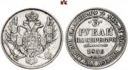 3 roubles 1836 year