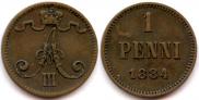 1 пенни 1884 года