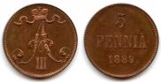 5 pennia 1889 year