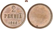 2 pennia 1866 year